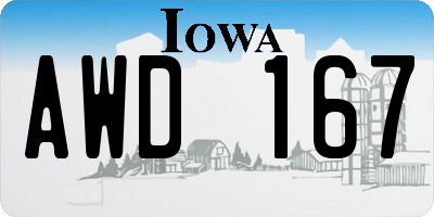 IA license plate AWD167