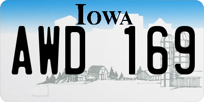 IA license plate AWD169