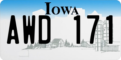IA license plate AWD171