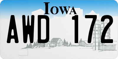 IA license plate AWD172