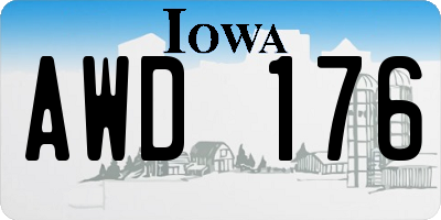 IA license plate AWD176