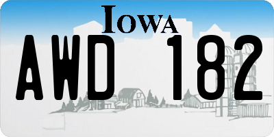 IA license plate AWD182