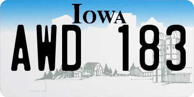 IA license plate AWD183