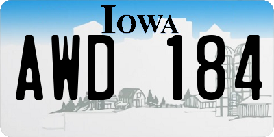 IA license plate AWD184