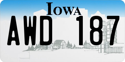 IA license plate AWD187