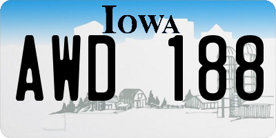 IA license plate AWD188
