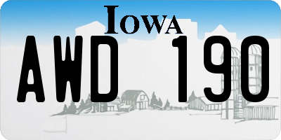 IA license plate AWD190