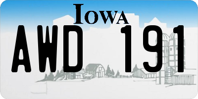 IA license plate AWD191