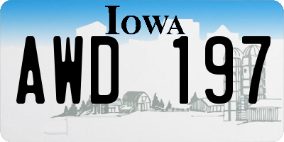 IA license plate AWD197
