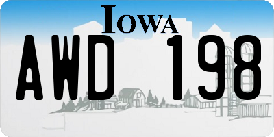 IA license plate AWD198
