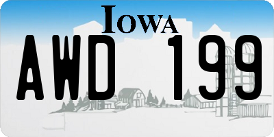 IA license plate AWD199