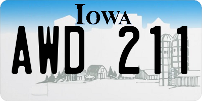 IA license plate AWD211