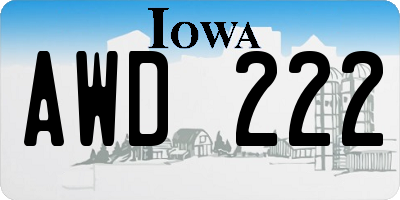 IA license plate AWD222