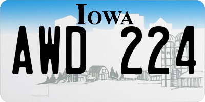 IA license plate AWD224