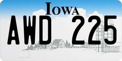 IA license plate AWD225