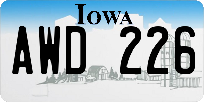 IA license plate AWD226