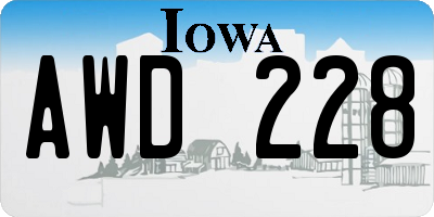 IA license plate AWD228
