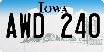IA license plate AWD240