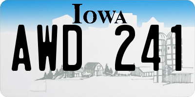 IA license plate AWD241