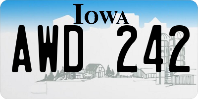 IA license plate AWD242