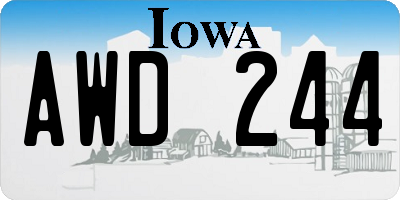IA license plate AWD244
