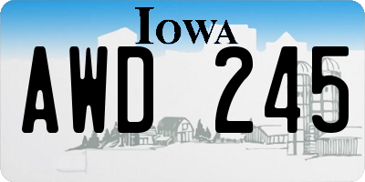 IA license plate AWD245