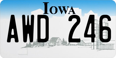 IA license plate AWD246