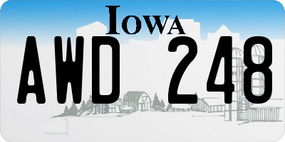 IA license plate AWD248