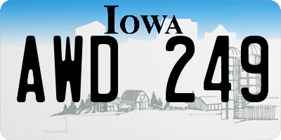 IA license plate AWD249