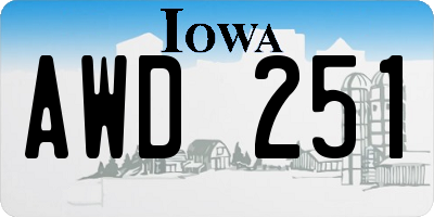IA license plate AWD251