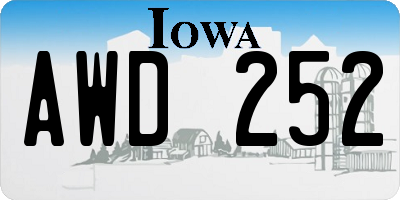 IA license plate AWD252