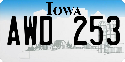 IA license plate AWD253