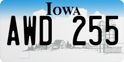 IA license plate AWD255