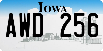 IA license plate AWD256