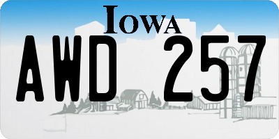 IA license plate AWD257