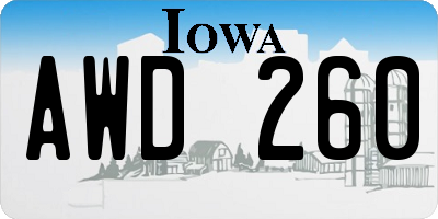 IA license plate AWD260