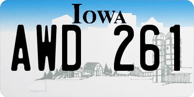 IA license plate AWD261