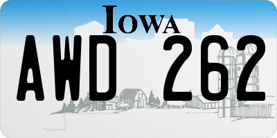 IA license plate AWD262