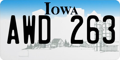 IA license plate AWD263