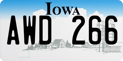 IA license plate AWD266