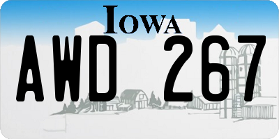 IA license plate AWD267