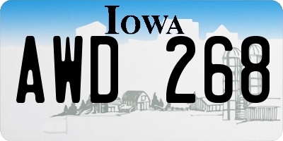 IA license plate AWD268