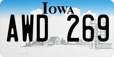 IA license plate AWD269