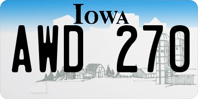 IA license plate AWD270