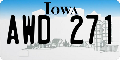 IA license plate AWD271