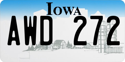 IA license plate AWD272