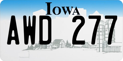 IA license plate AWD277