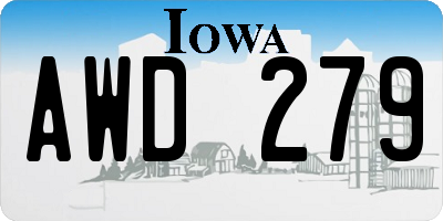 IA license plate AWD279