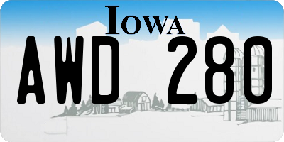IA license plate AWD280