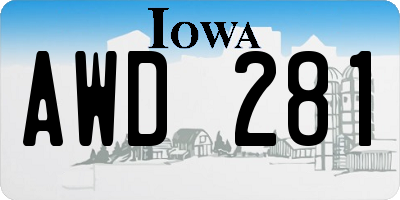 IA license plate AWD281